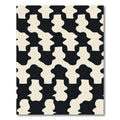 Cream Black Organic Interlocking Shapes Rug