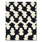 Cream Black Organic Interlocking Shapes Rug