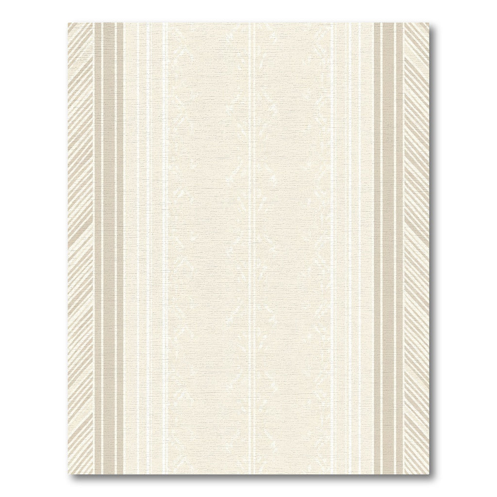 Subtle Cream Striped Botanical Rug