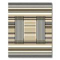 Modern Tan Stripe Contemporary Accent Rug