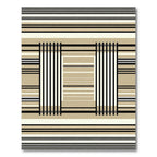 Modern Tan Stripe Contemporary Accent Rug