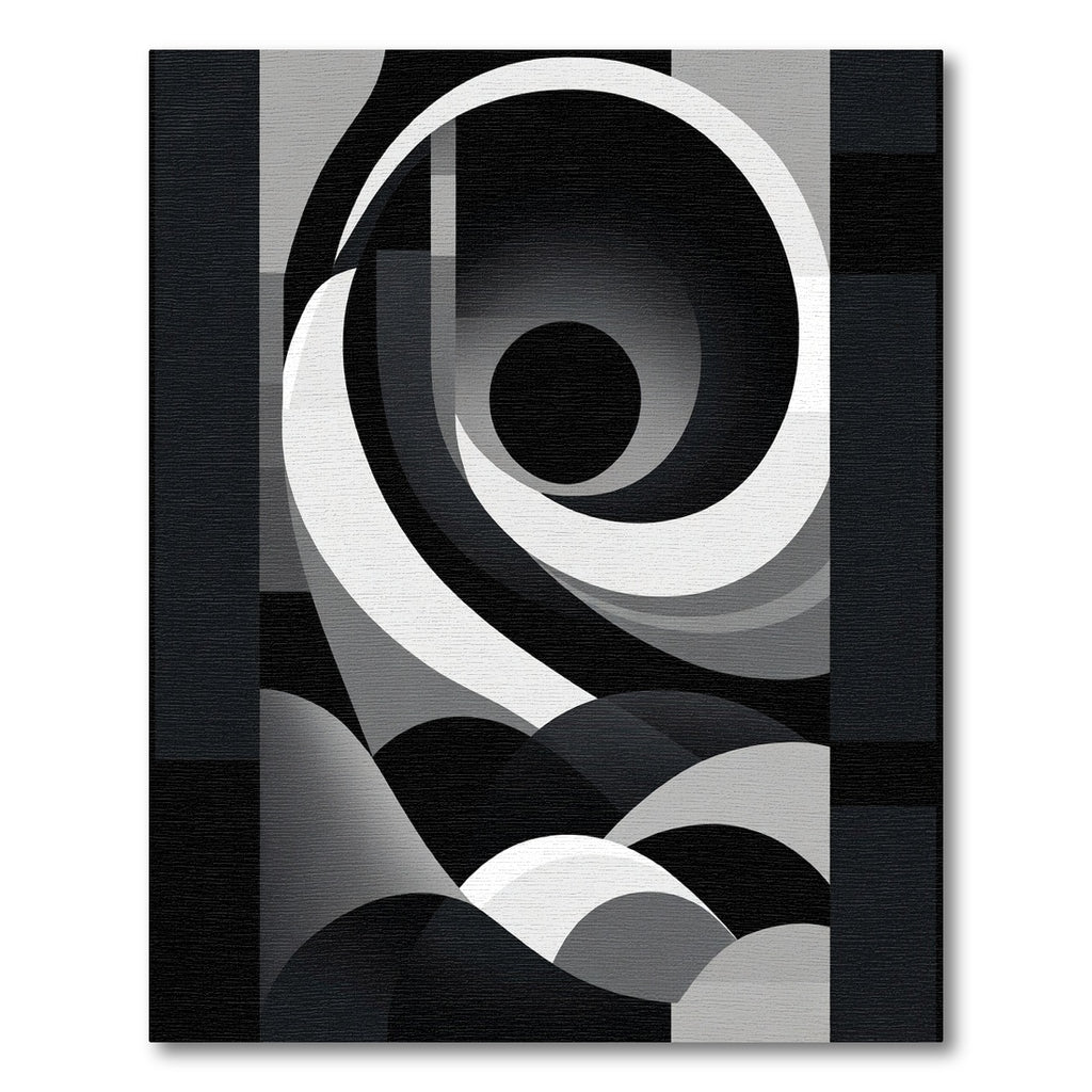 Monochromatic Abstract Swirl Gradient Rug