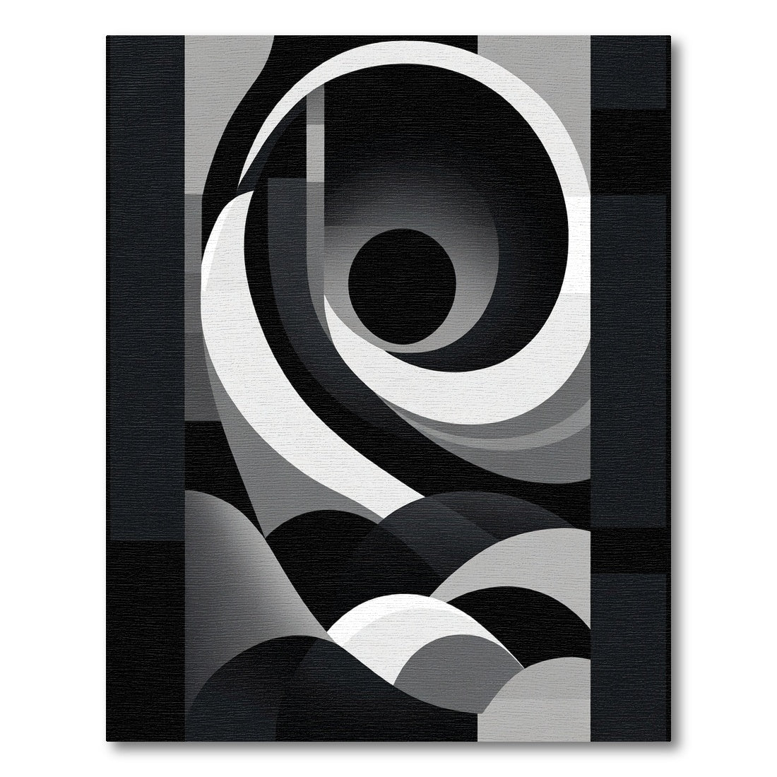 Monochromatic Abstract Swirl Gradient Rug