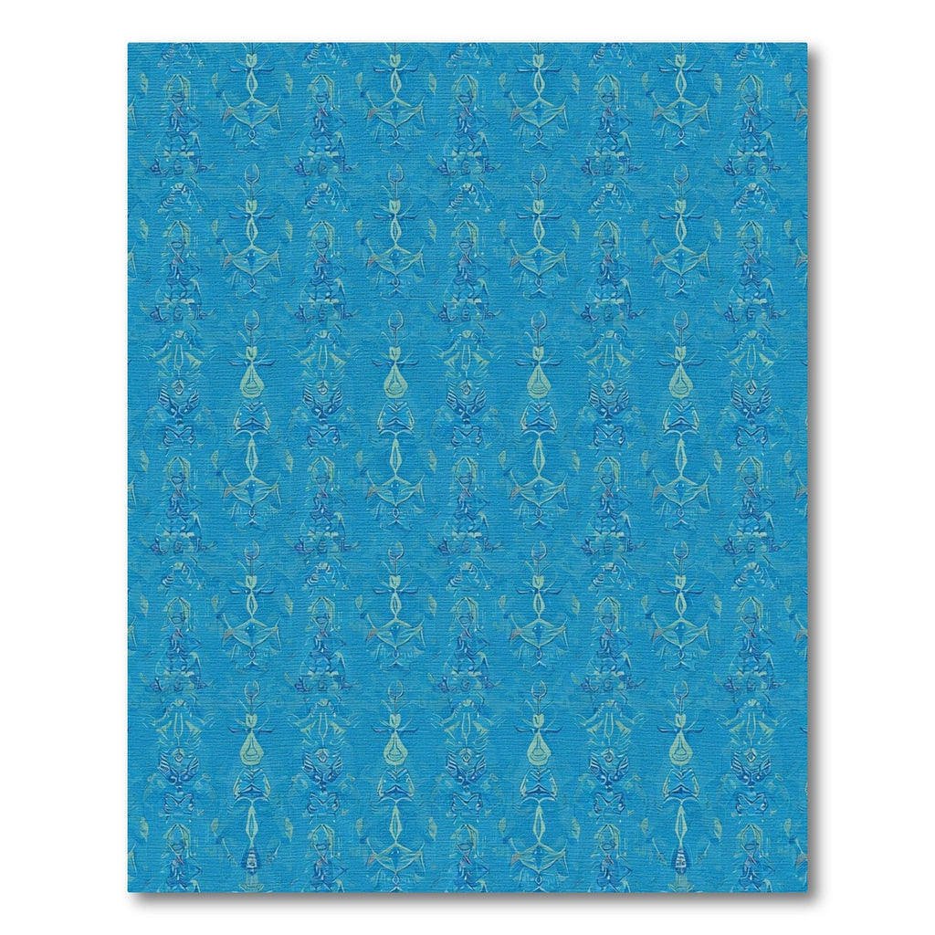 Aquatic Blue Abstract Kaleidoscope Rug