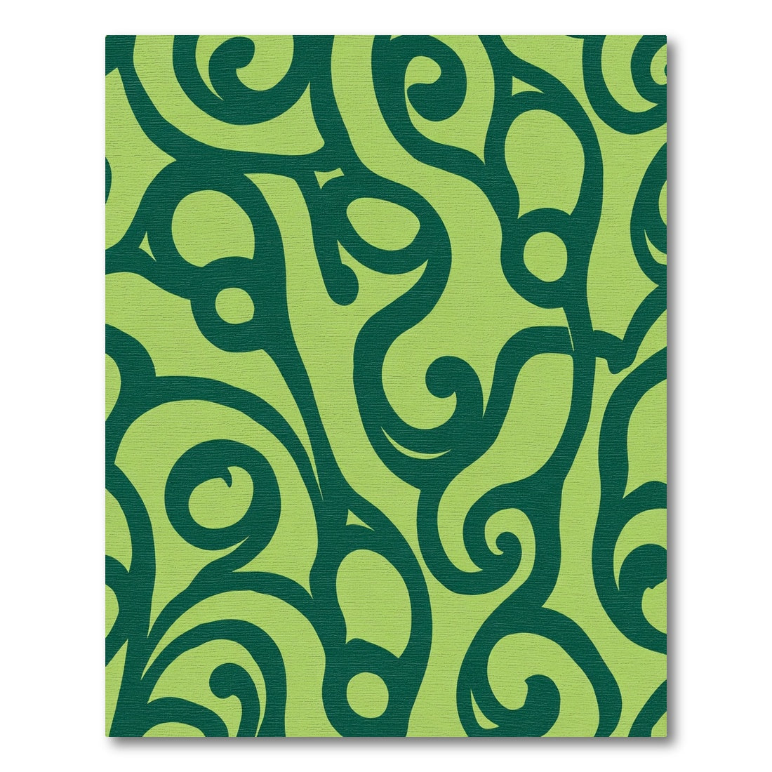Vivid Lime Green Swirl Scroll Rug