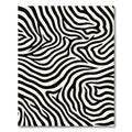 Black Cream Curved Animal Print Rug