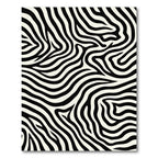 Black Cream Curved Animal Print Rug