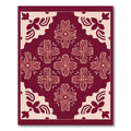 Red and Beige Floral Tessellation Rug