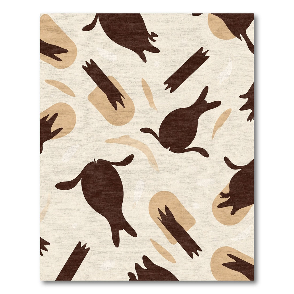 Dark Brown Jumping Forms Geometric Shapes Rug