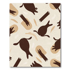 Dark Brown Jumping Forms Geometric Shapes Rug