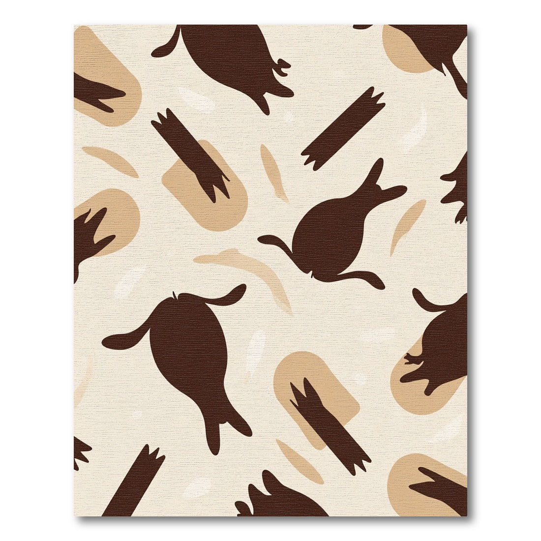 Dark Brown Jumping Forms Geometric Shapes Rug