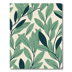 Earthy Green Leaf Branches Botanical Rug