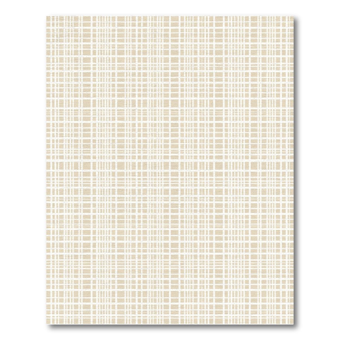 Beige White Plaid Grid Rug