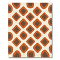 Retro Orange Brown Diamond Grid Rug