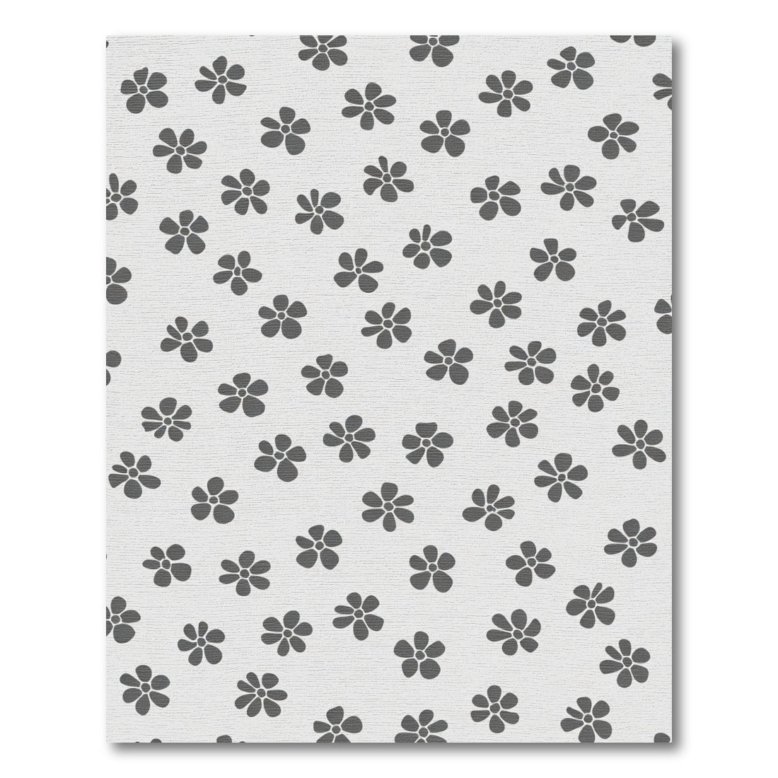 Gray Daisy Scatter Accent Rug