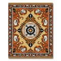 Bold Orange Floral Medallion Rug