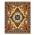 Bold Orange Floral Medallion Rug