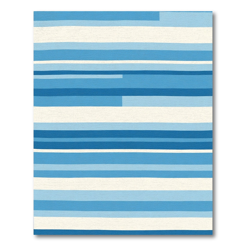 Modern Blue Stripe Abstract Rug