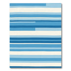 Modern Blue Stripe Abstract Rug