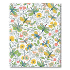 Whimsical Dragonfly Garden Floral Pattern Rug
