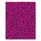 Hot Pink Black Abstract Spots Rug