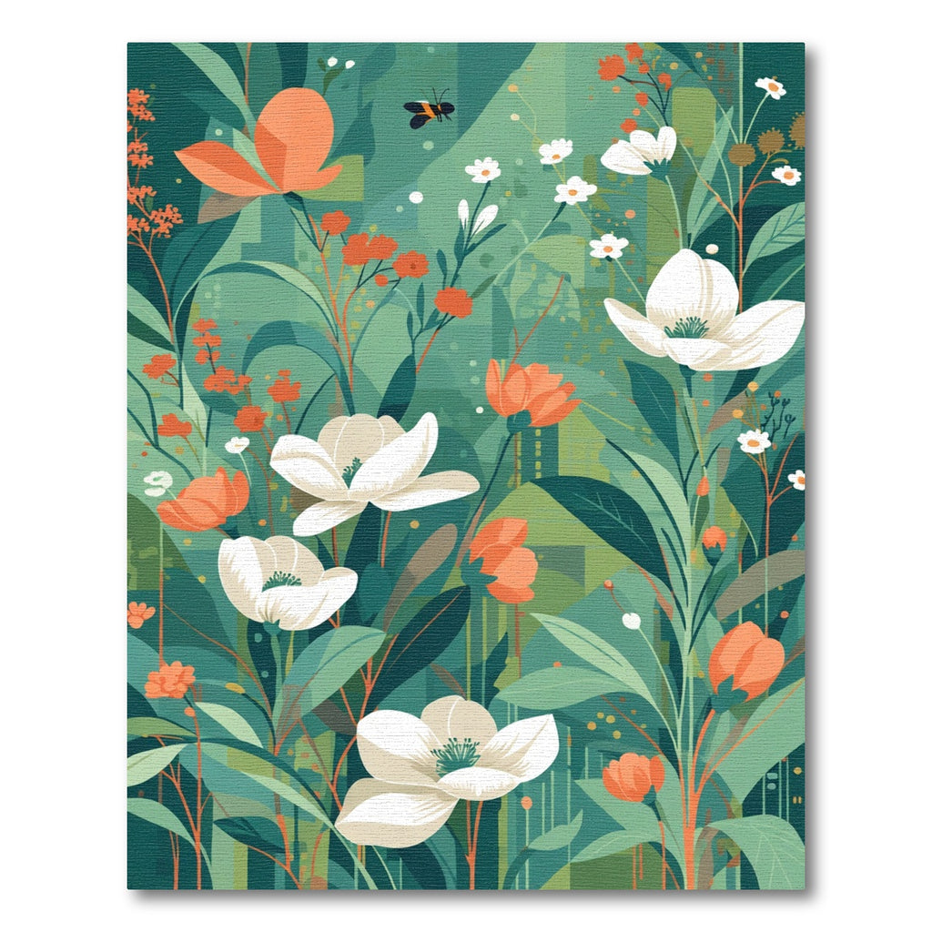 Whimsical White Orange Blossom Garden Rug