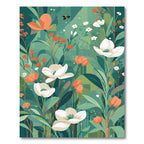 Whimsical White Orange Blossom Garden Rug