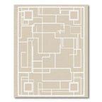 Geometric Abstract Lines Tan Rug