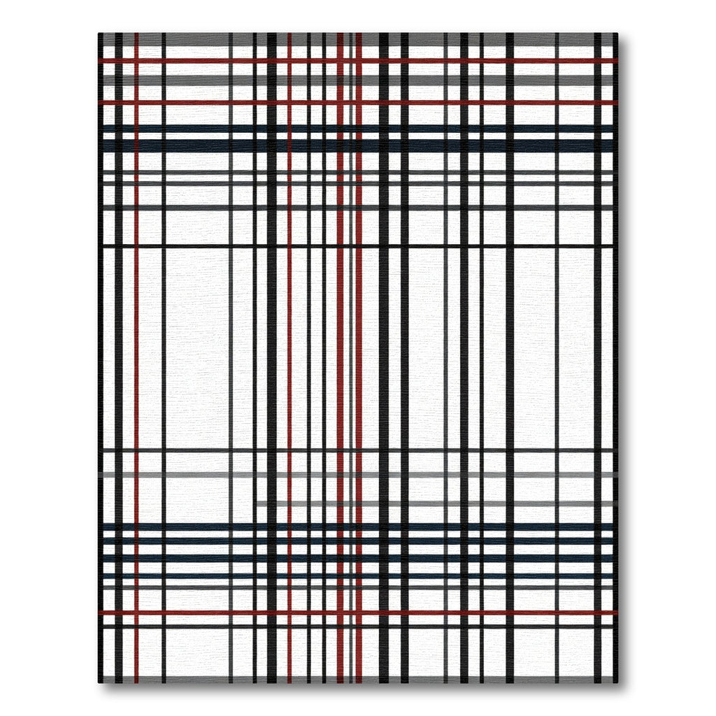 Bold Red Black Geometric Stripes Rug