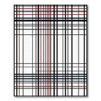 Bold Red Black Geometric Stripes Rug