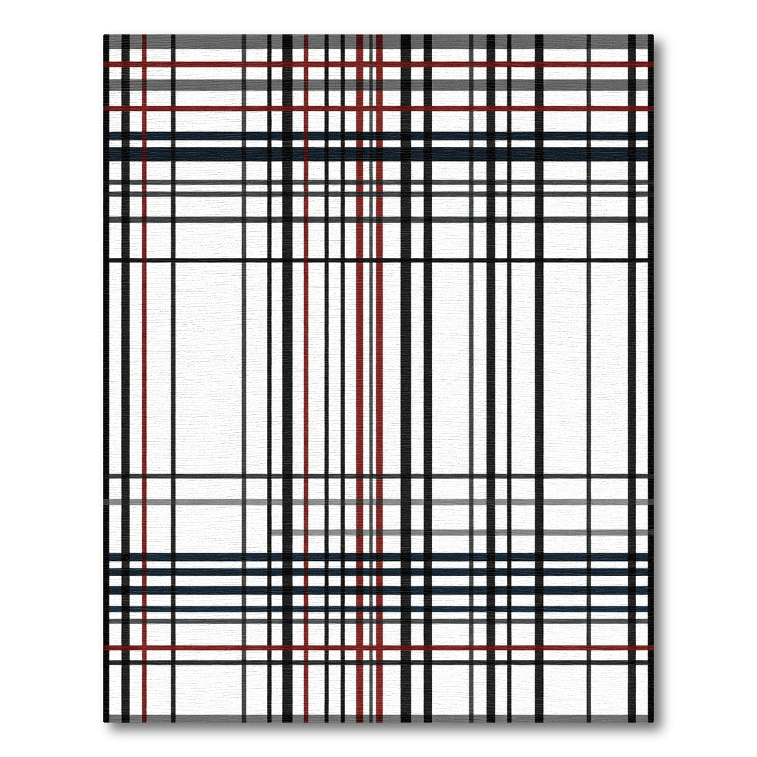 Bold Red Black Geometric Stripes Rug