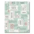 Vintage Travel Postmark Collage Square Rug