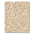 Brown Swirl Leaf Contemporary Abstract Rug