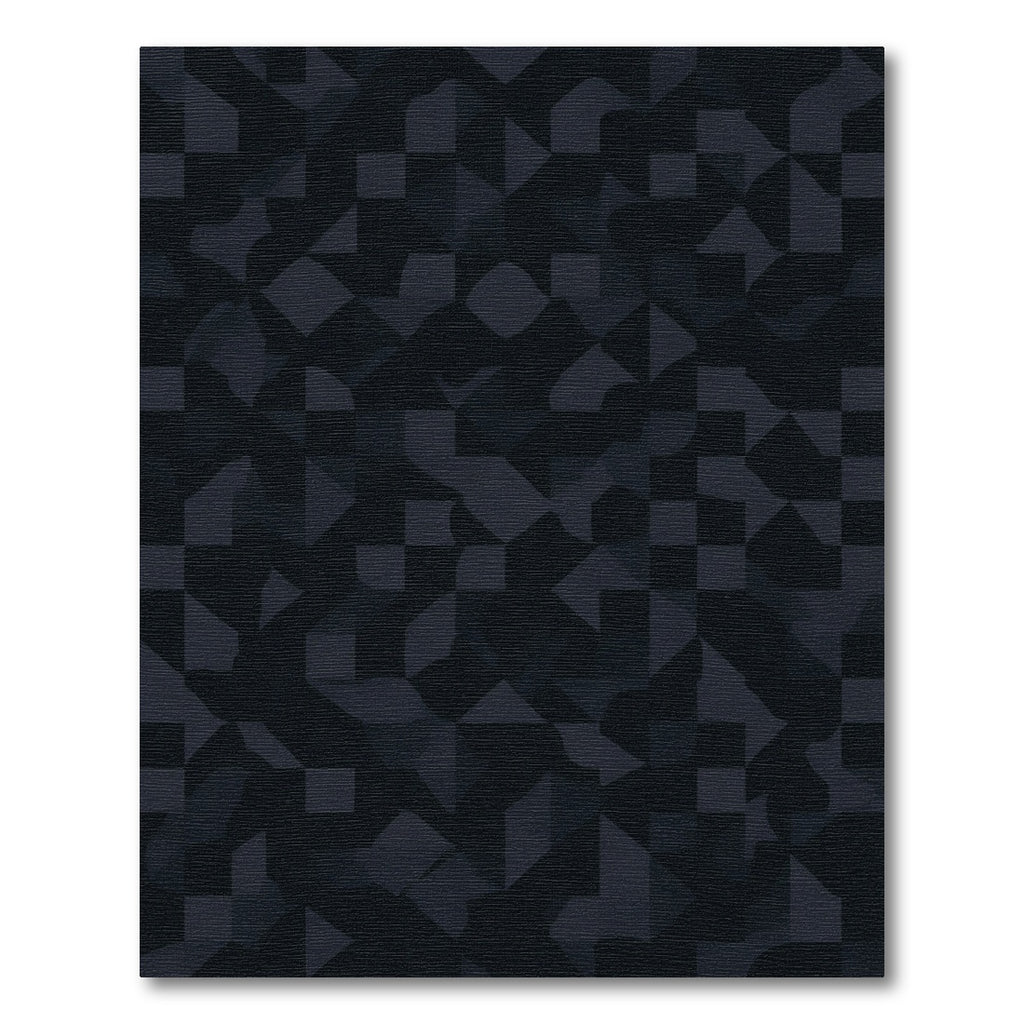 Dark Blue Abstract Geometric Squares Rug