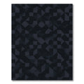 Dark Blue Abstract Geometric Squares Rug