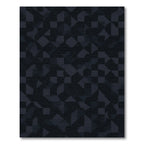 Dark Blue Abstract Geometric Squares Rug