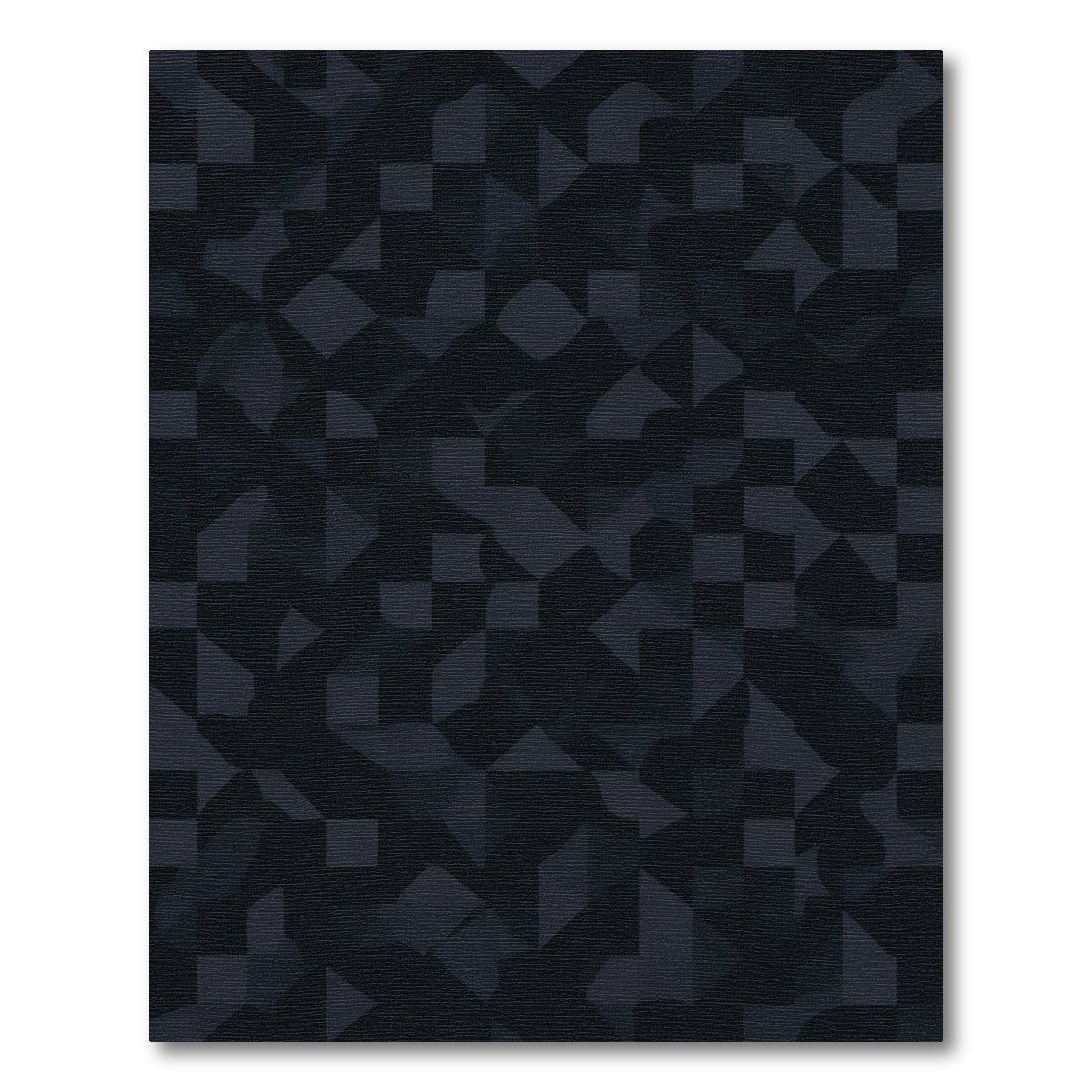 Dark Blue Abstract Geometric Squares Rug