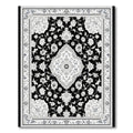 Monochromatic Ornate Floral Medallion Rug