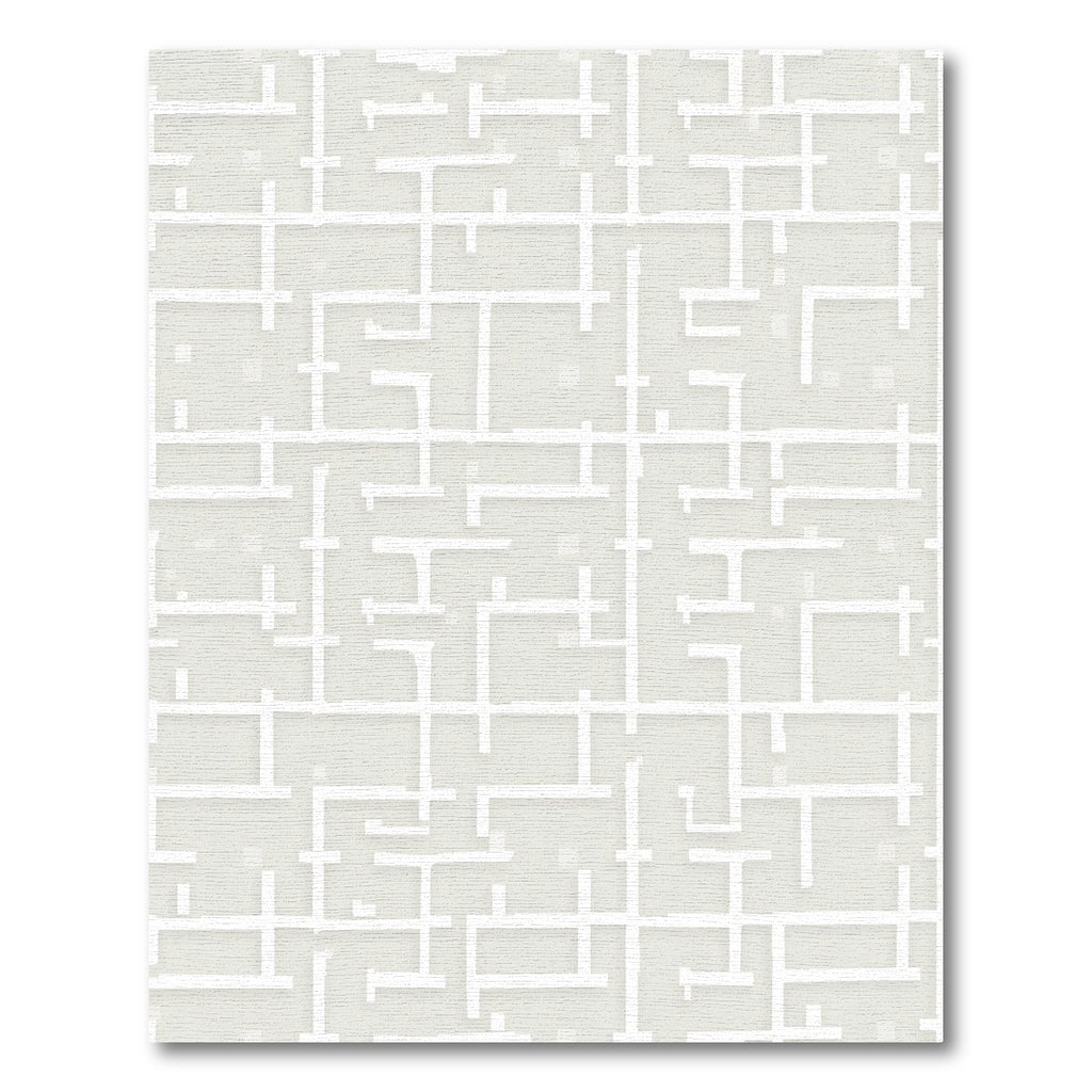 Abstract White Intersecting Lines Rug