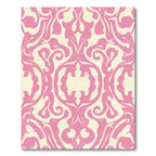 Pink Cream Symmetry Damask Rug