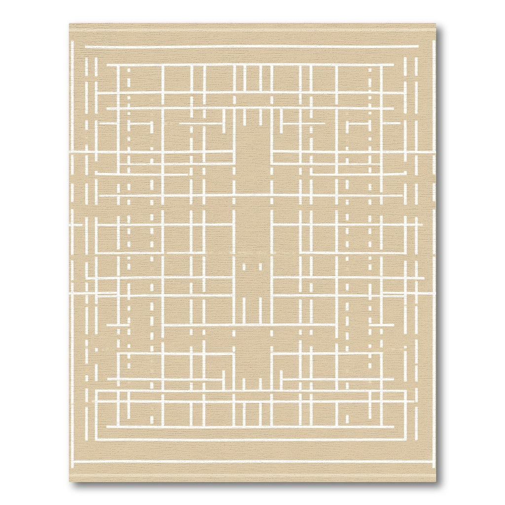 Minimalist White Linear Geometric Rug
