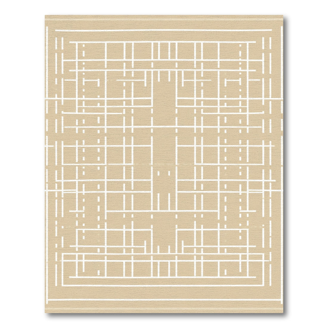 Minimalist White Linear Geometric Rug