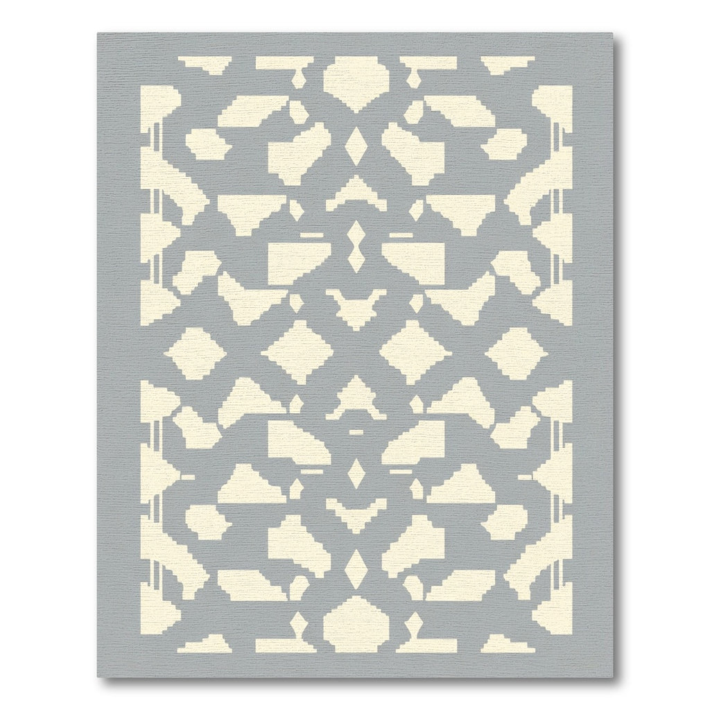 Cream Gray Geometric Lattice Rug