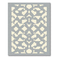 Cream Gray Geometric Lattice Rug