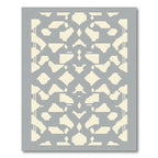 Cream Gray Geometric Lattice Rug
