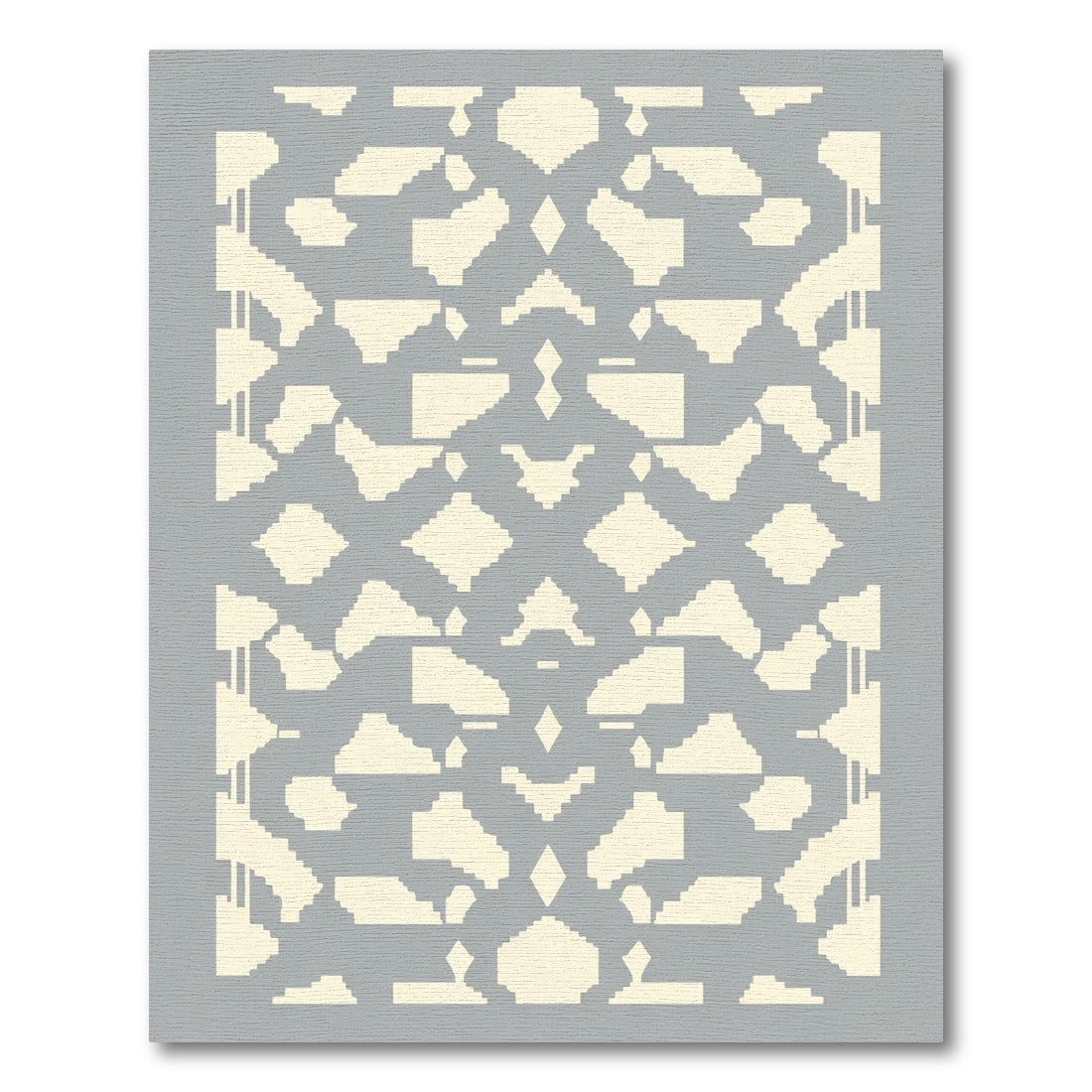 Cream Gray Geometric Lattice Rug