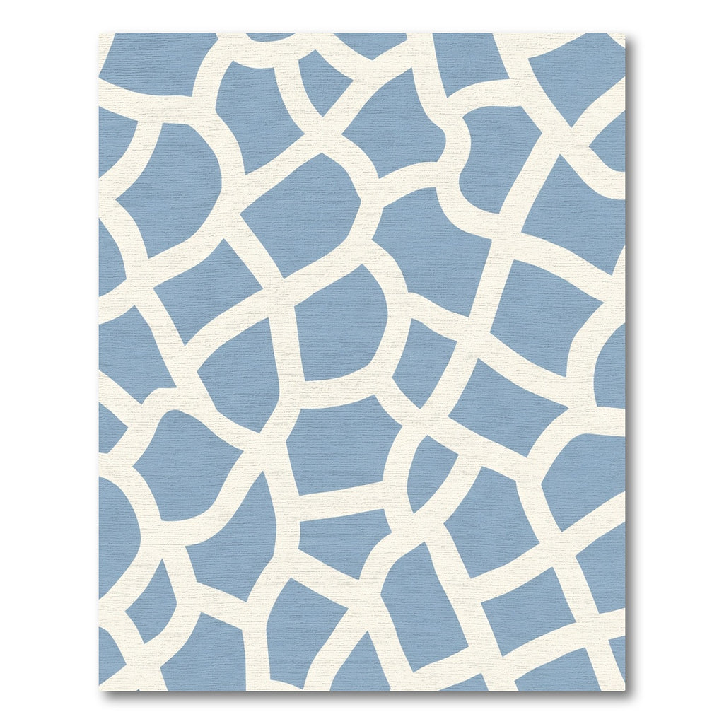 Soft Blue Abstract Organic Lattice Rug