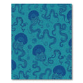 Teal Blue Swirling Jellyfish Medley Rug