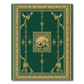 Forest Gold Mountain Scene Frame Rug