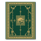 Forest Gold Mountain Scene Frame Rug